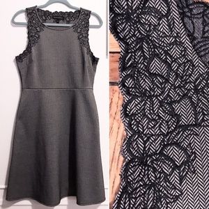 Banana Republic Gray Embroidered Dress (Size 6)